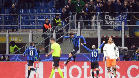 Un momento del partido disputado en San Siro, Milán, entre el Atalanta y el Valencia. - REUTERS