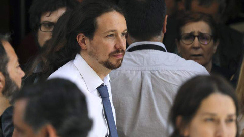 El líder de Podemos, Pablo Iglesias, a la salida del Congreso tras la votación en el pleno de la Cámara. | EFE