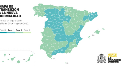 Mapa de la desescalada./ Ministerio de Sanidad