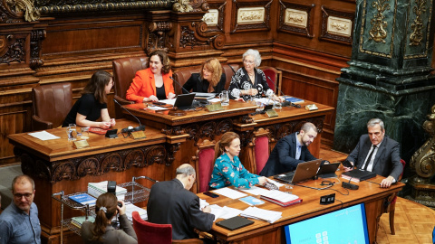 L'alcaldessa Ada Colau durant el ple municipal d'aquest 28 de febrer. Ajuntament de Barcelona