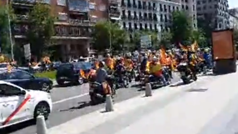 Manifestación con coches convocada por Vox en Madrid.