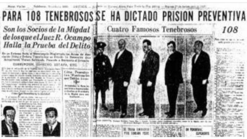 El diario 'Crítica' se hace eco de la detención de 108 miembros de la Zwi Migdal.