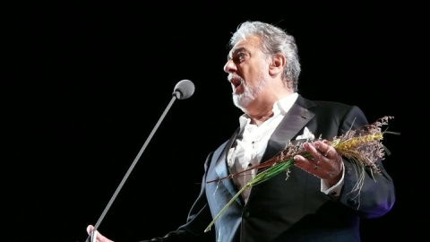 Plácido Domingo durante el concierto en Chichén Itzá.  WILLIAM