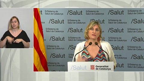 La consellera de Salut, Alba Vergés, en roda de premsa.