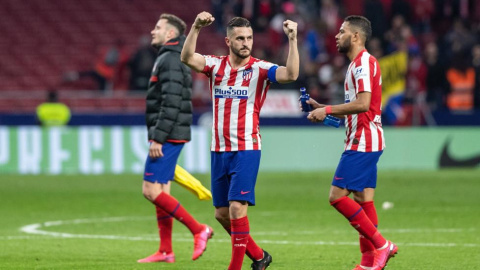 Koke, capitán del Atlético de Madrid, al finalizar un partido. EFE