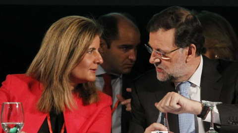 El expresidente del Gobierno Mariano Rajoy y su ministra de Trabajo, Fátima Báñez, fueron los principales artífices de la reforma laboral de 2012.