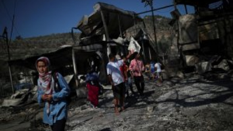 Se declara un incendio en el campo de refugiados de Samos (Grecia)