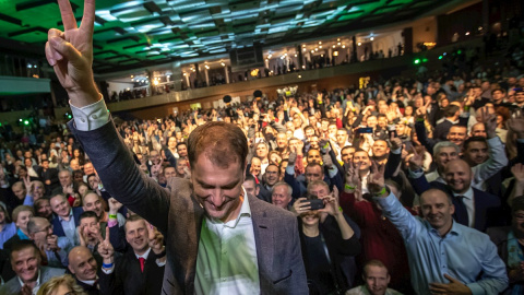 29/02/2020.- Igor Matovic, líder del movimiento opositor OLaNO, gana en las elecciones legislativos en Eslovaquia. / EFE - MARTIN DIVISEK