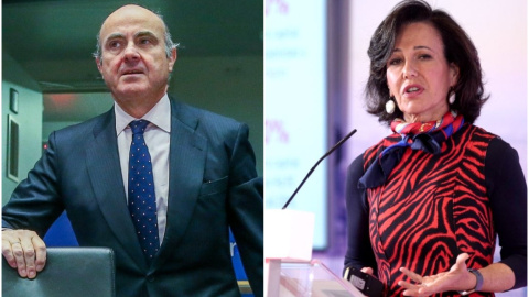 El vicepresidente del Banco Central Europeo,  Luis de Guindos, y la presidenta del Santander, Ana Botín. / AGENCIAS