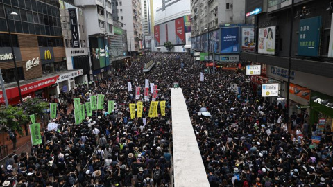 Manifestación en Hong Kong contra la ley de extradición. EFE/EPA/JEROME FAVRE