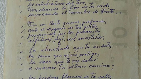 Manuscrito del poema 'Un llanto general'.- FACILITADO POR PASCUAL COLLADO