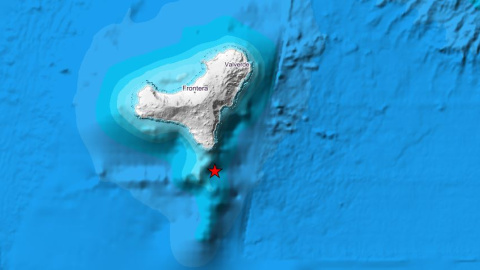 Localización del epicentro, en una imagen ofrecida por el Instituto Geográfico Nacional.