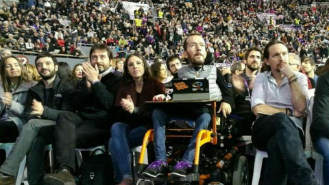 Pablo Iglesias, Pablo Echenique, Irene Montero y Rafael Mayoral en Vistalegre 2. PODEMOS / MADRID