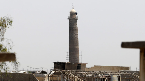 El minarete de la mezquita de An Nuri, en Mosul. REUTERS/Erik De Castro