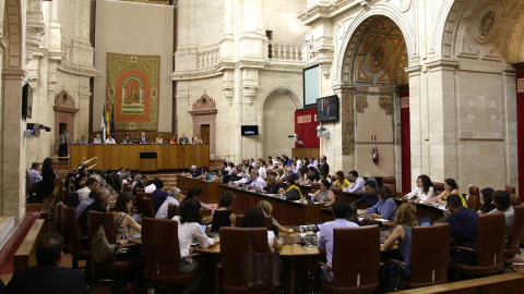 El Pleno del Parlamento andaluz, durante una de las votaciones de la sesión