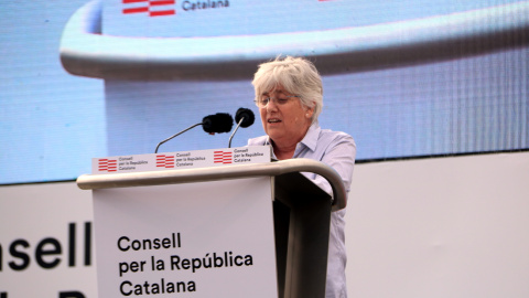 L'europarlamentària Clara Ponsatí durant l'acte del Consell per la República a Perpinyà. ACN | Eli Don