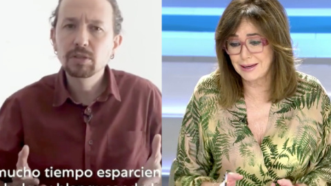 Imagen combinada de Pablo Iglesias y Ana Rosa. — Telecinco / Podemos