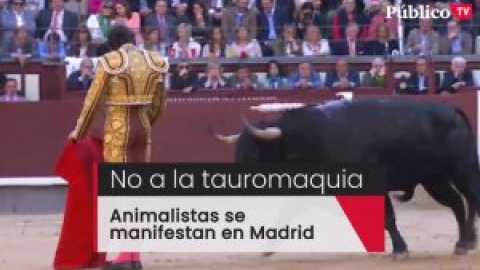 Animalistas se manifiestan en Madrid para decir 'no' a la tauromaquia