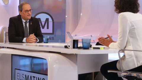 El president de la Generalitat, Quim Torra, entrevistat a TV3 el 31 d'agost de 2020. Rubén Moreno | Govern