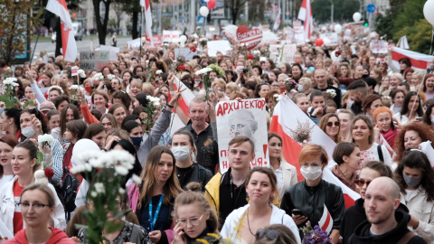 Protestas en Minsk. Fuente. REUTERS.