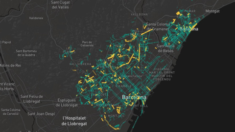 El mapa muestra la presencia femenina en el callejero de Barcelona | Universidad de Zaragoza