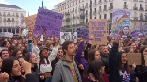 Manifestación feminista del Sindicato de Estudiantes en Madrid