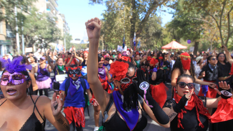 Un momento de la manifestación en Santiago de Chile. - REUTERS