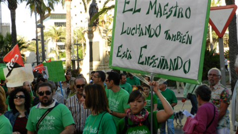 Profesores manifestándose en la Marea Verde de Madrid. IZQUIERDADIARIO.ES