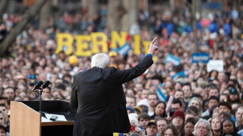 Bernie Sanders durante un mitin en la Universidad de Michigan, en Ann Arbor. - REUTERS