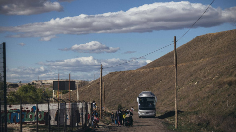 Ruta escolar en la Cañada Real. JAVIER VALEIRO