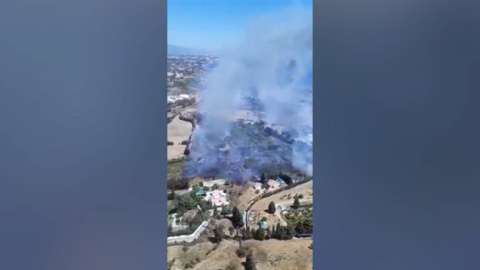 Incendio de Estepona visto desde un helicóptero