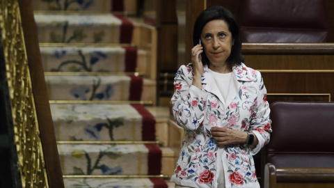 La portavoz parlamentaria del PSOE, Margarita Robles, al inicio del pleno en el Congreso de los Diputados. EFE/Emilio Naranjo