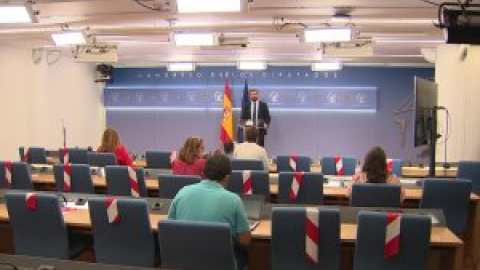 Casado en la sala de prensa del Congreso de los Diputados