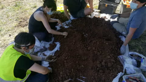 Voluntarios de la ARMH trabajan sobre el terreno.- ARMH