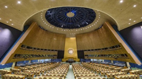 Vista de la sala de l'Assemblea Generral de la ONU a Nova York. ONU