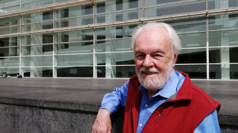 David Harvey, a la plaça dels Àngels. ANDER ZURIMENDI