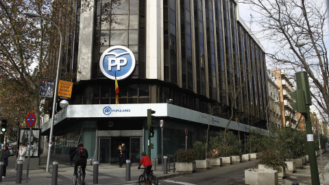 Sede del PP en Madrid. EUROPA PRESS