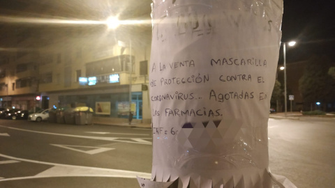 Anuncio de la venta fraudulenta de mascarillas.