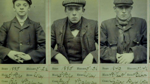 Fichas policiales de los verdaderos Peaky Blinders. / WEST MIDLANDS POLICE MUSEUM