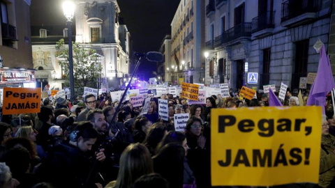 Concentración en Madrid contra la violencia de género.