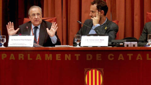 El presidente de ACS, Florentino Perez, en la comisión de investigación sobre el almacén de gas Castor./ EFE