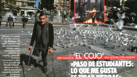 Entrevista a Jon el Cojo Manteca en la revista 'Interviú'.