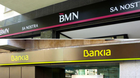 Oficinas de Banco Mare Nostrum (BMN) y de Bankia. E.P.