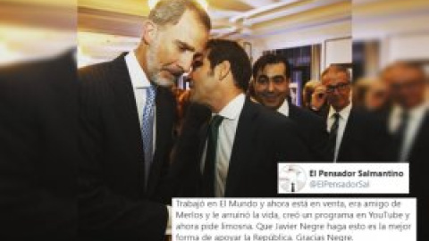 "La mejor forma de apoyar la República": Negre publica una foto junto a Felipe VI y las redes le toman el pelo