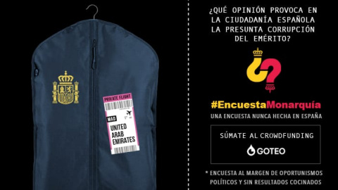 Una de las imágenes de la campaña de la Plataforma de Medios Independientes para realizar la encuesta sobre la monarquía.