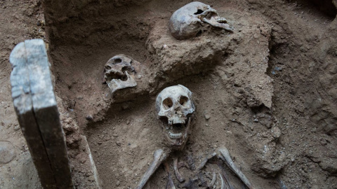 Exhumación de Timoteo Medieta en el cementerio de Guadalajara por orden de la Justicia de Argentina.Óscar Rodríguez, miembro de la ARMH