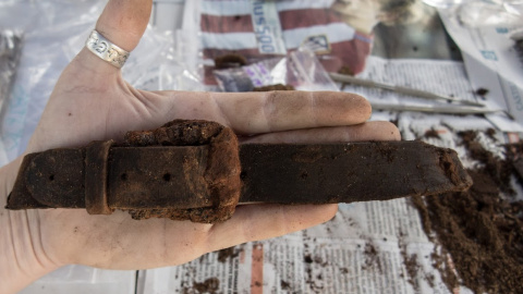 Exhumación de Timoteo Medieta en el cementerio de Guadalajara por orden de la Justicia de Argentina.Óscar Rodríguez, miembro de la ARMH