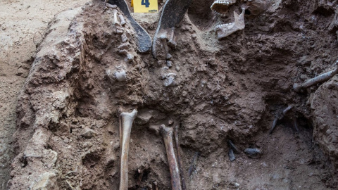 Exhumación de Timoteo Medieta en el cementerio de Guadalajara por orden de la Justicia de Argentina.Óscar Rodríguez, miembro de la ARMH