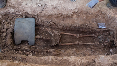 Exhumación de Timoteo Medieta en el cementerio de Guadalajara por orden de la Justicia de Argentina.Óscar Rodríguez, miembro de la ARMH