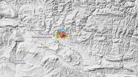 Localización del seísmo y réplicas. / Instituto Geográfico Nacional